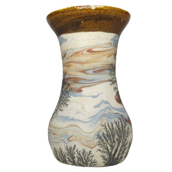 Vintage Sevierville Pottery Bud Mini Vase Trees Dendritic Swirl Tennessee - Picture 3 of 12